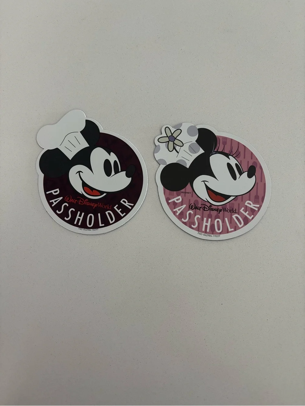 Disney World Passholder Magnets - Maroon & Pink Mickey and Minnie